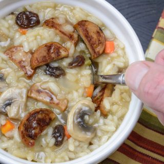 Sausage, Mushroom and Raisin Risotto by Your Allergy Chefs