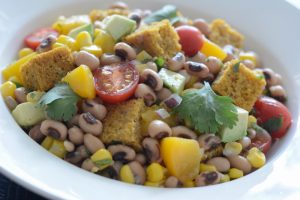 A great Black-Eyed Pea and Cornbread Panzanella Salad for ringing in the New Year.