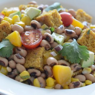 A great Black-Eyed Pea and Cornbread Panzanella Salad for ringing in the New Year.