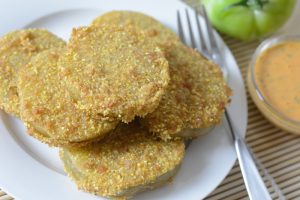 Vegan and allergy-friendly Fried Green Tomatoes