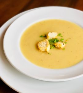 Delicious potato fennel soup free of the top 8 food allergens