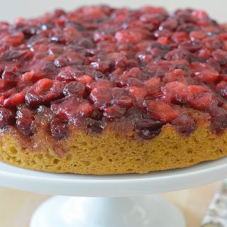 vegan cranberry pumpkin upside-down cake by Your Allergy Chefs