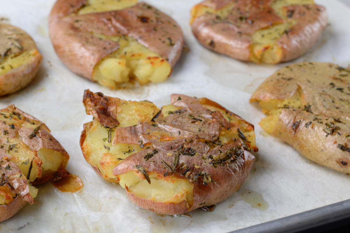 Gluten Free Loaded Herb Roasted Smashed Potatoes Recipe - Your Allergy ...