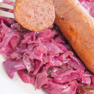 German Red Cabbage with brats