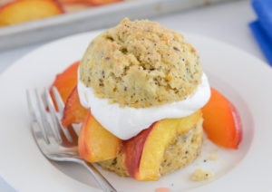 Allergy friendly roasted peach shortcake recipe