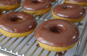 Allergen Free Chocolate Glazed Pumpkin Doughnuts