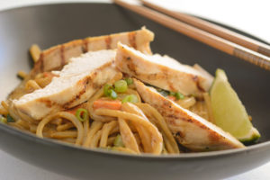 allergen free Thai pasta with grilled chicken