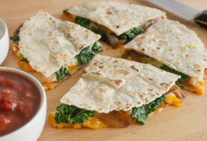 Butternut Squash Green Chili and Kale Quesadilla