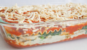Garden Veggie Lasagna with Cauliflower Cream assembled