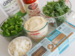 mise en place for Garden Veggie Lasagna