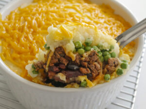shepherd's pie made with bourbon baked beans