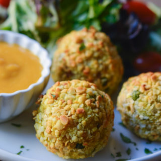 gluten free and vegan potato and pea croquettes