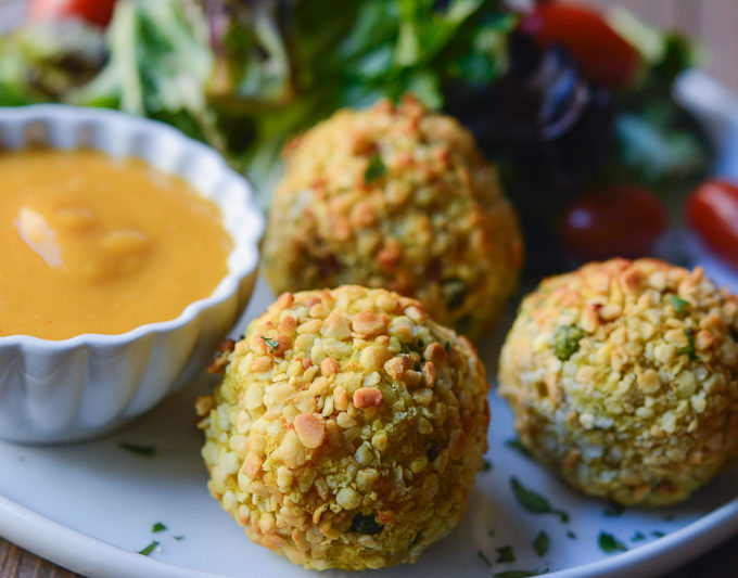 gluten free and vegan potato and pea croquettes